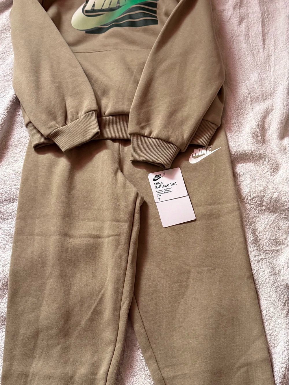 Nike Women's Khaki Green Two-Piece Lounge Set